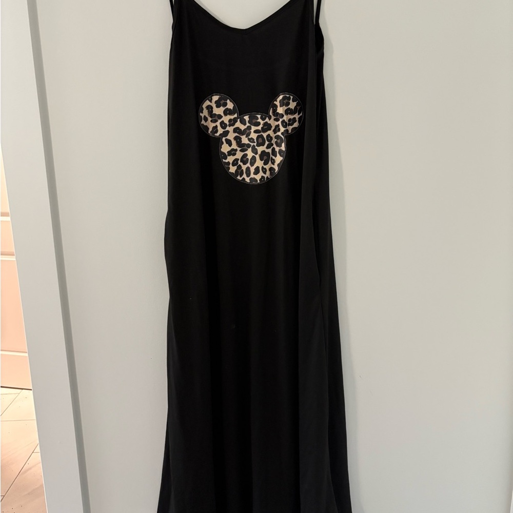Black Dress with Leopard Mickey Design